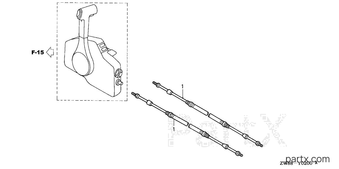 Honda BFP9.9D4 LRA - CABLE