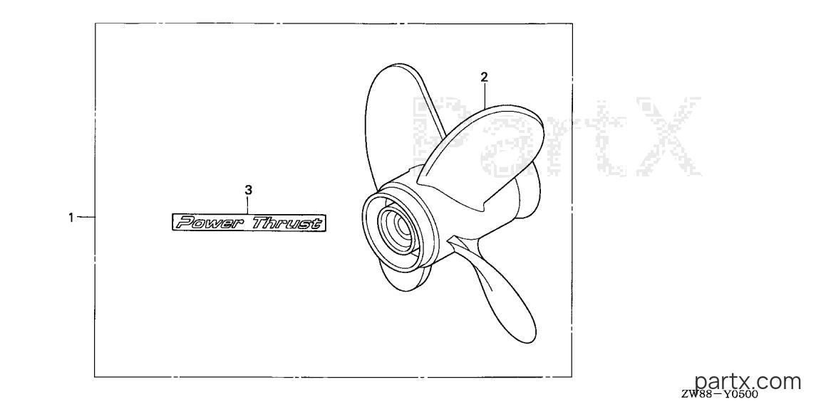 Honda BF9.9D3 SRA - PROPELLER KIT