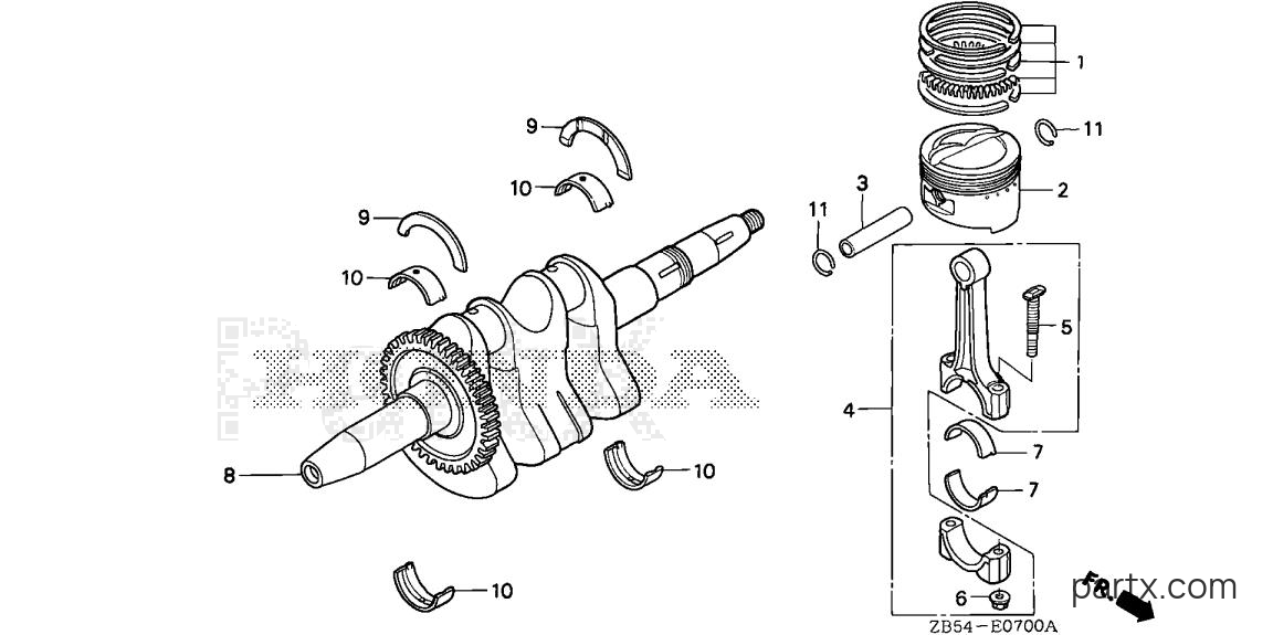 Honda EV4010 AN - CRANKSHAFT - PISTON