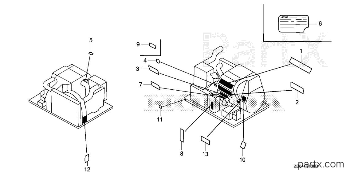 Honda EV6010 RA - LABELS