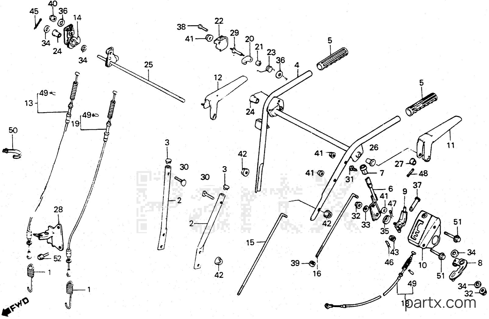 Honda HS50 TA - HANDLEBAR