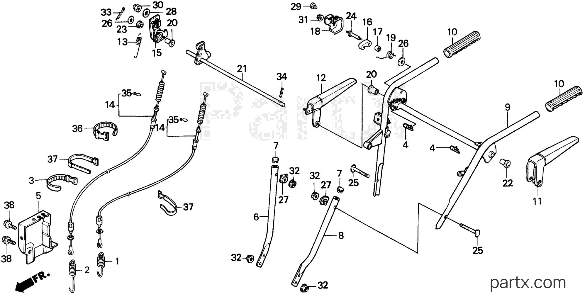 Honda HS80K1 WAS - HANDLEBAR