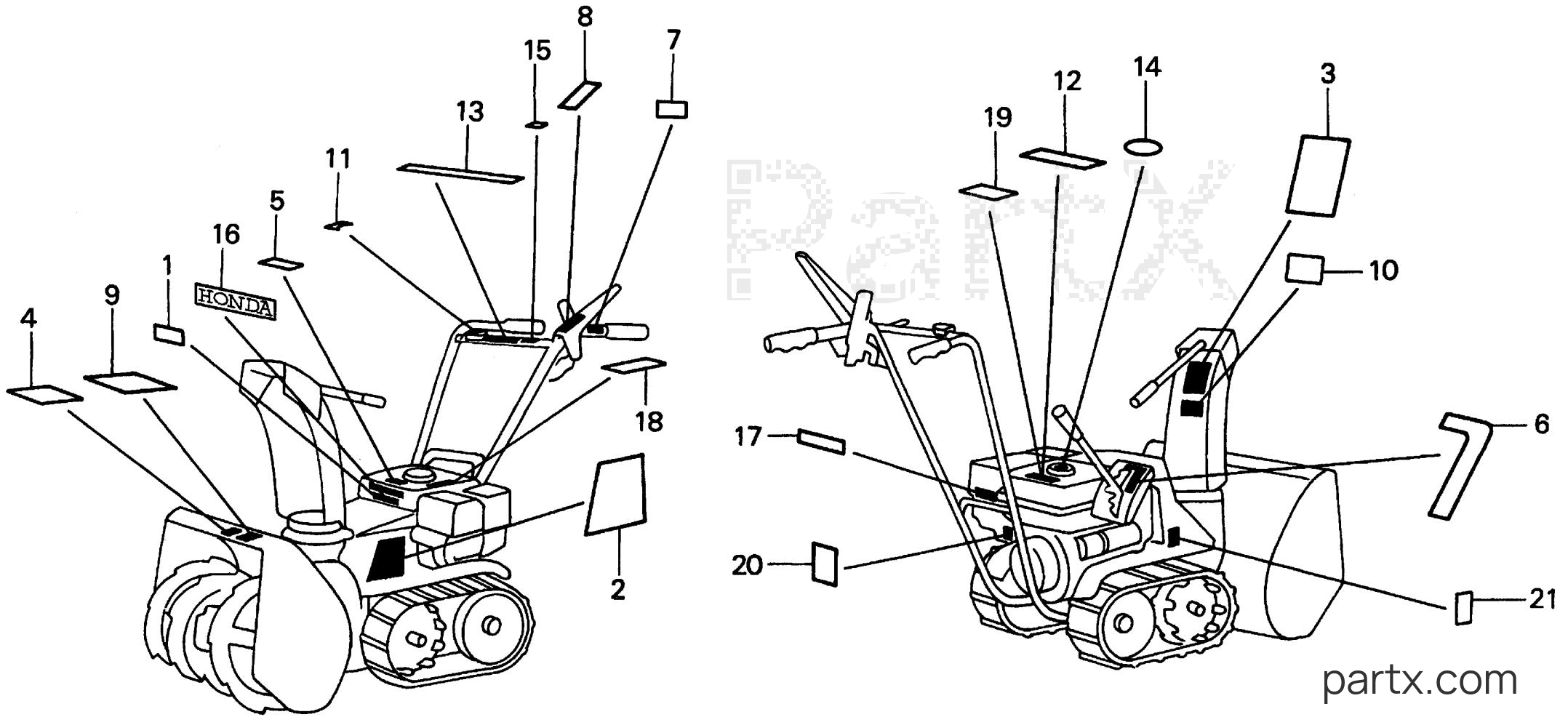 Honda HS522 TA - LABELS