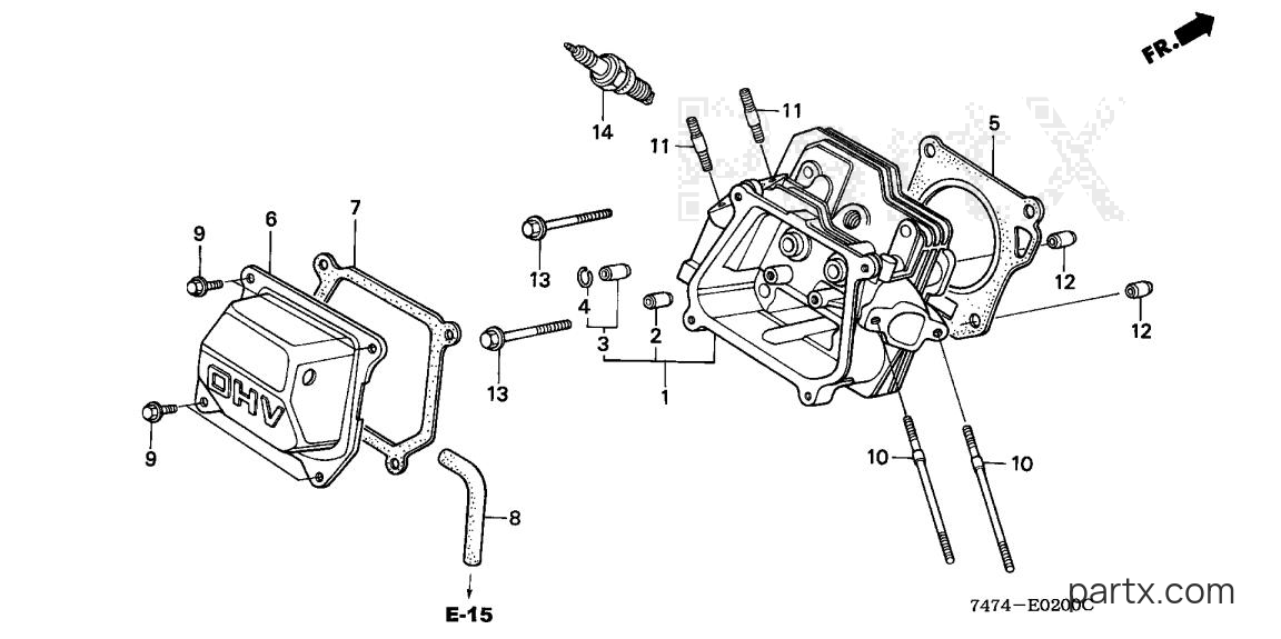 Honda HS521 AS - CYLINDER HEAD