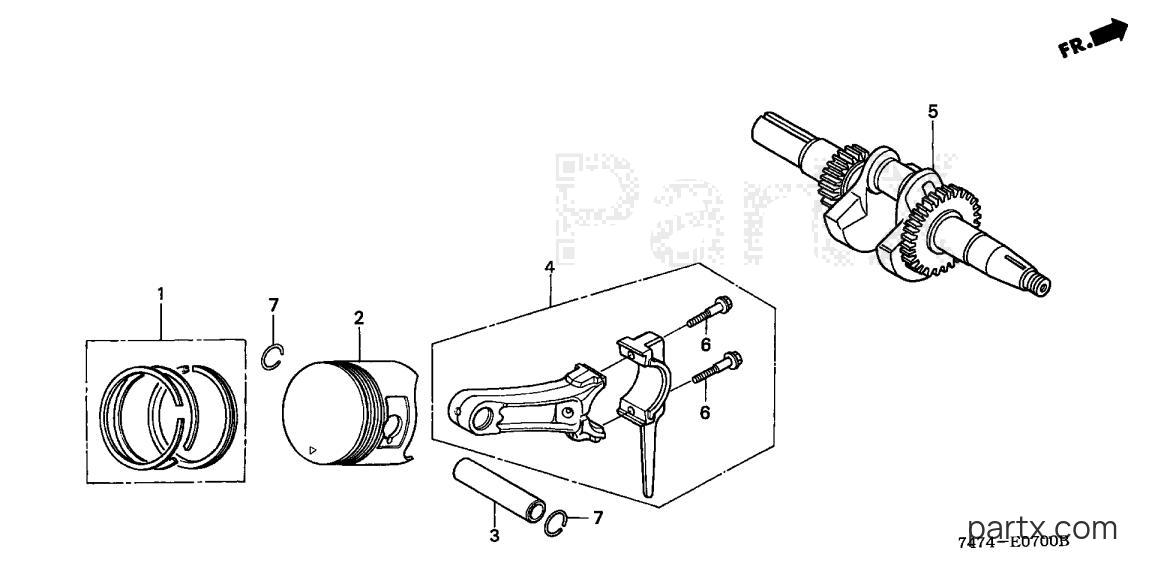 Honda HS621 AS/B - PISTON - CRANKSHAFT