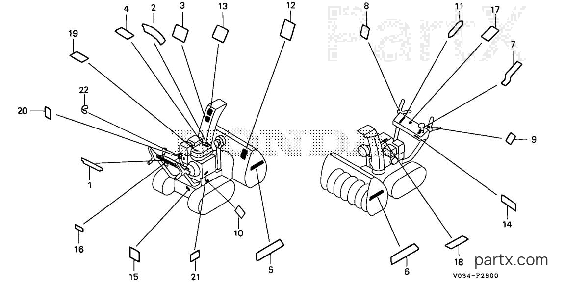 Honda HS1132 TA - LABELS