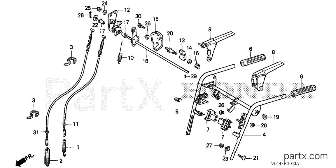 Honda HS724 TA - HANDLEBAR