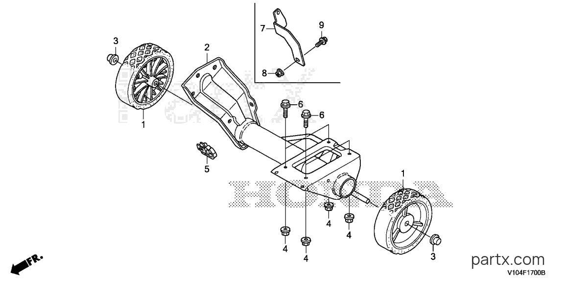 Honda HS720 AMA - ENGINE BED - WHEEL