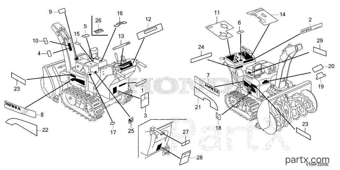 Honda HS1336I A - LABELS