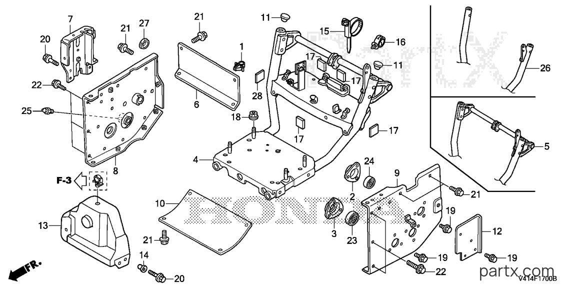 Honda HS928K1 TA - ENGINE BED (1)