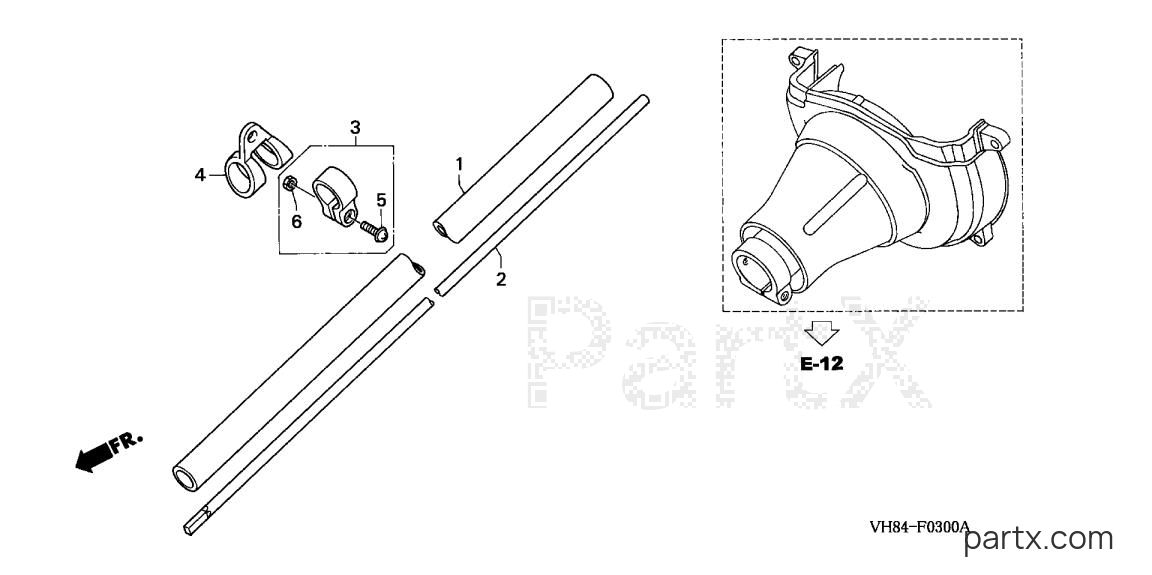 Honda HHT31S UNBA - FRAME PIPE