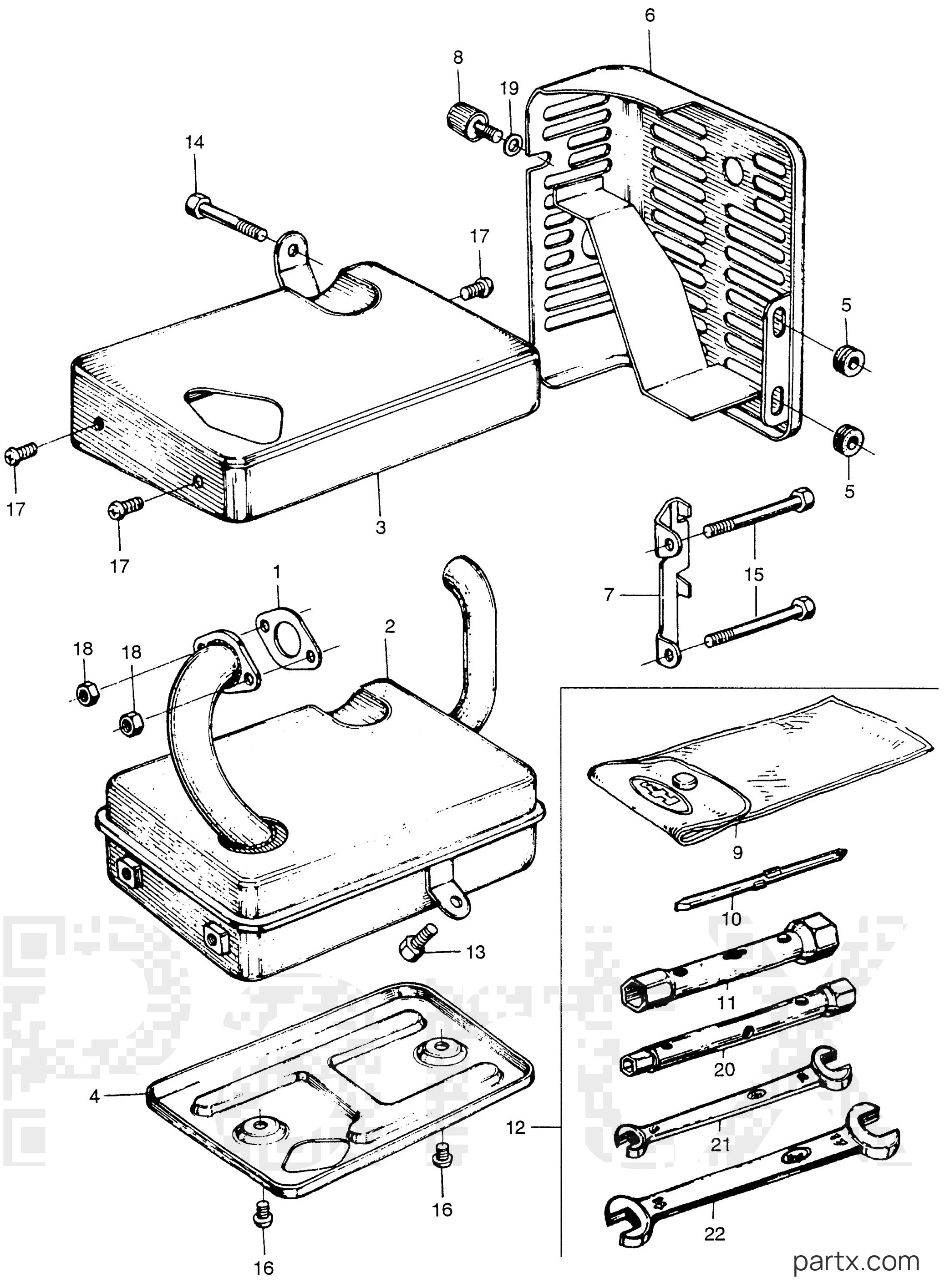 Honda F28 A - MUFFLER - TOOLS