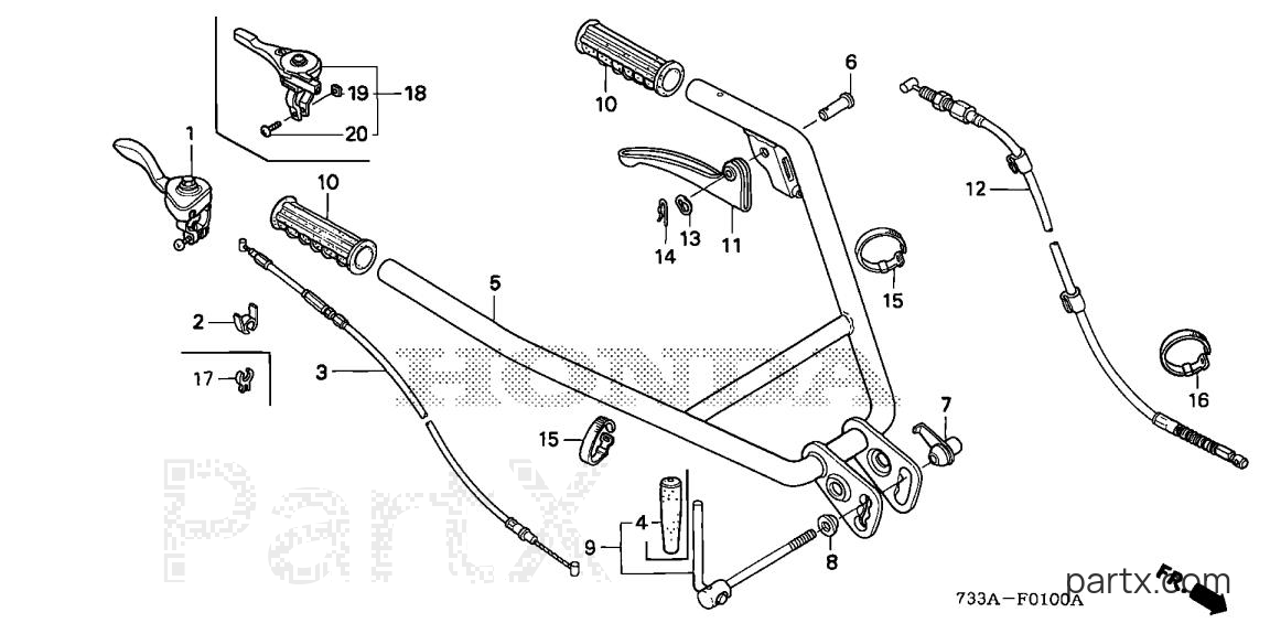 Honda F501K1 A2 - HANDLEBAR