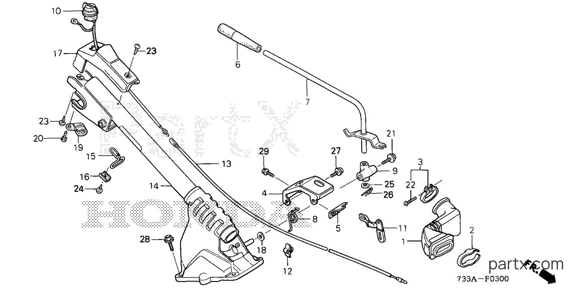 Honda F501 A1 - HANDLE COLUMN