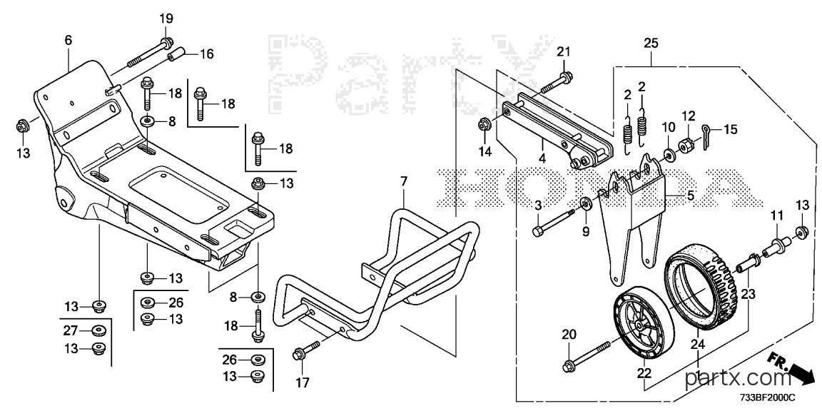 Honda FC600K2 A1 - ENGINE BED - WHEEL