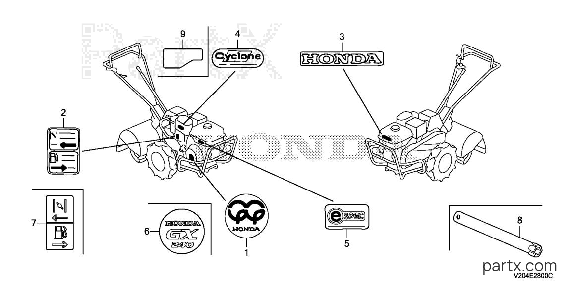 Honda FRC800K1 A1 - LABEL - TOOL