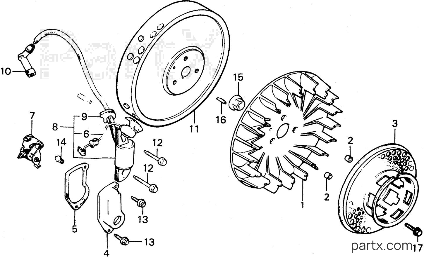 Honda F500 A1 - FLYWHEEL - POINTS