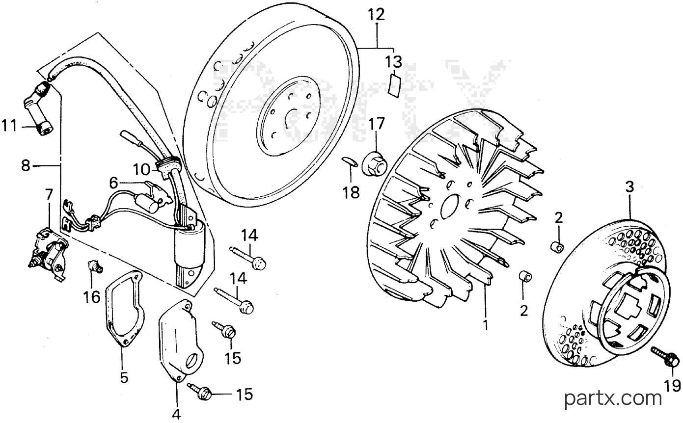 Honda WA20K1 D - FLYWHEEL - POINTS
