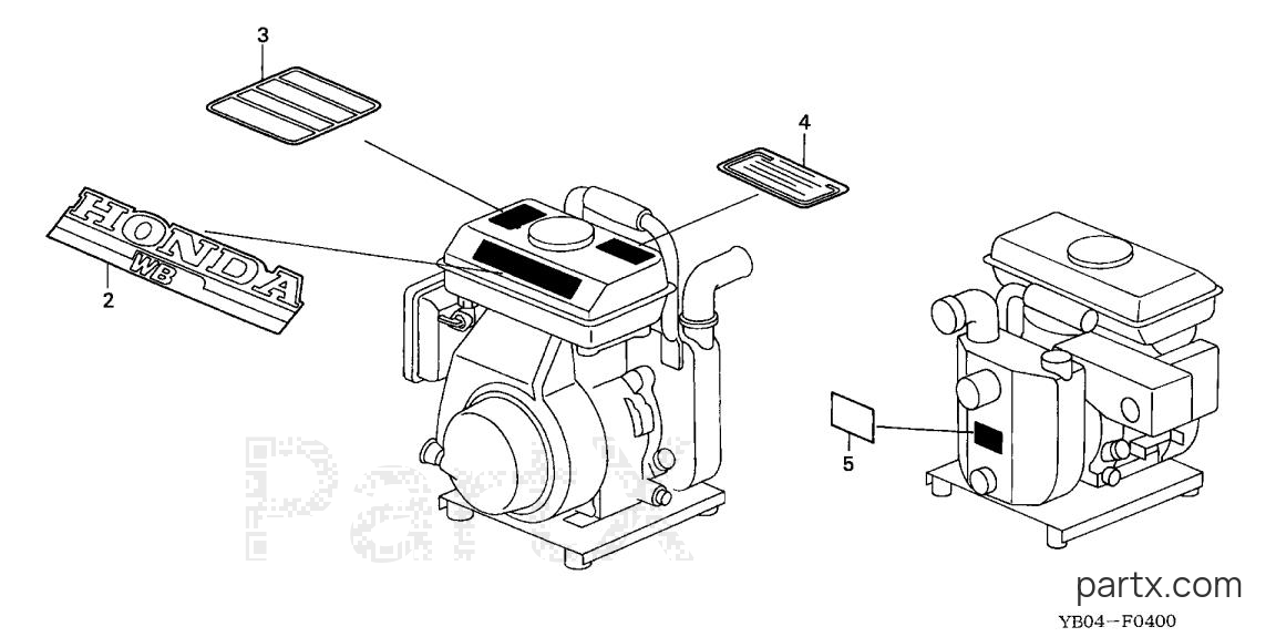 Honda WB15 C/A - LABELS (FRAME)
