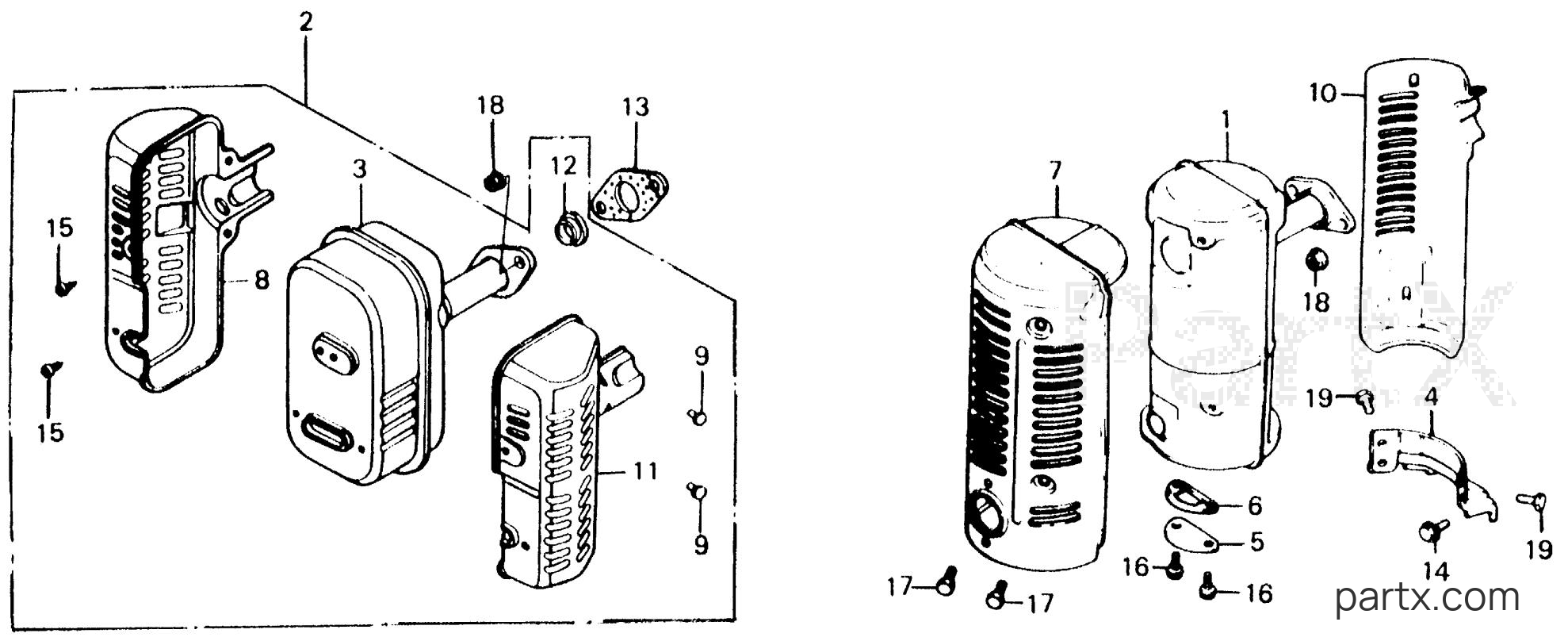 Honda WT20 C - WT20 MUFFLER