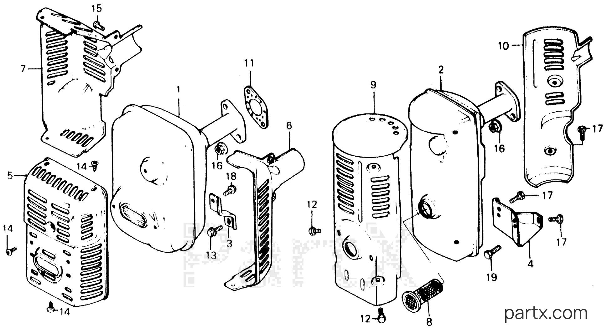 Honda WT30 C - WT30 MUFFLER
