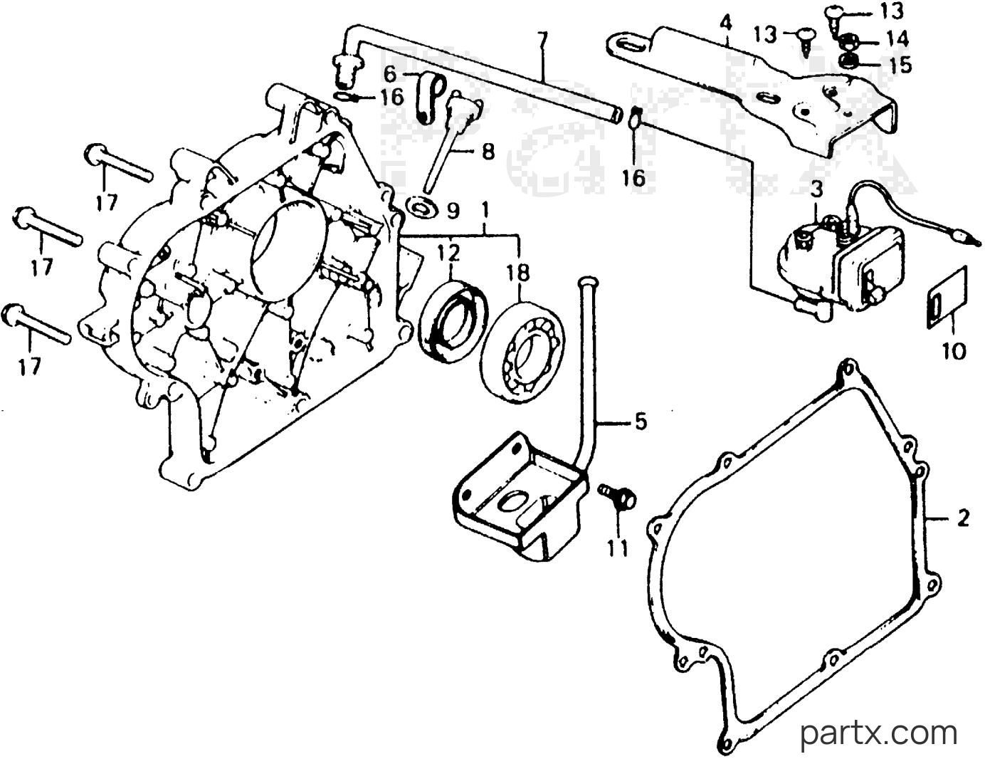 Honda WT30 C - WT30 CRANKCASE COVER