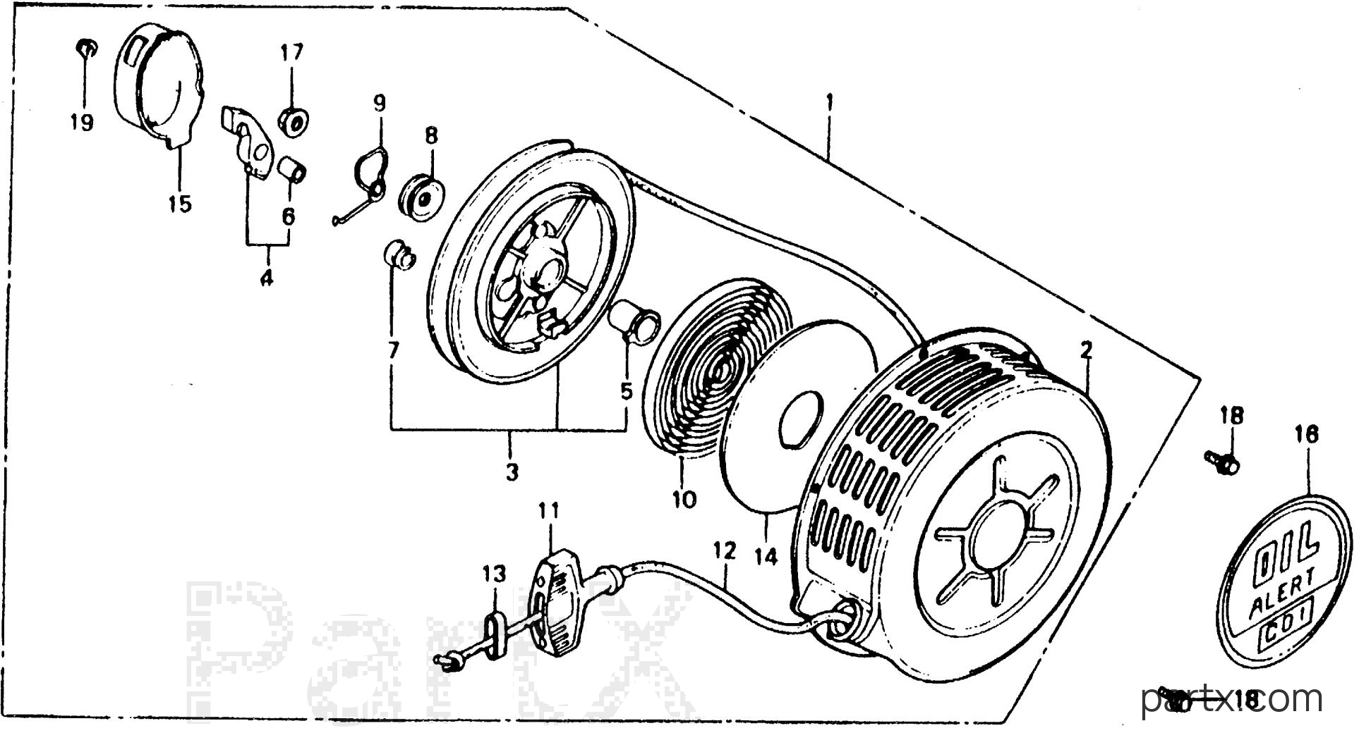 Honda WT30 C - WT20/30 RECOIL STARTER