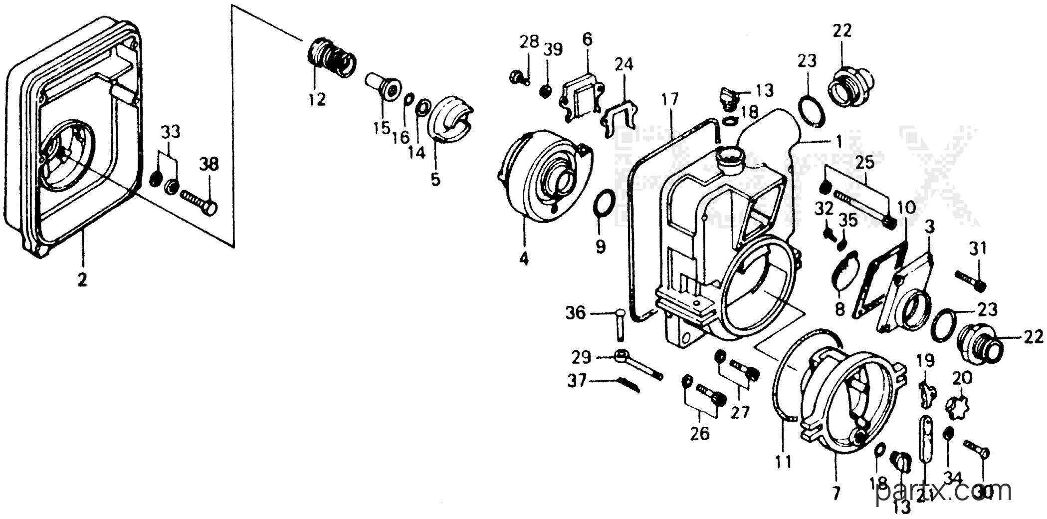 Honda WT20 C - CASING - IMPELLER