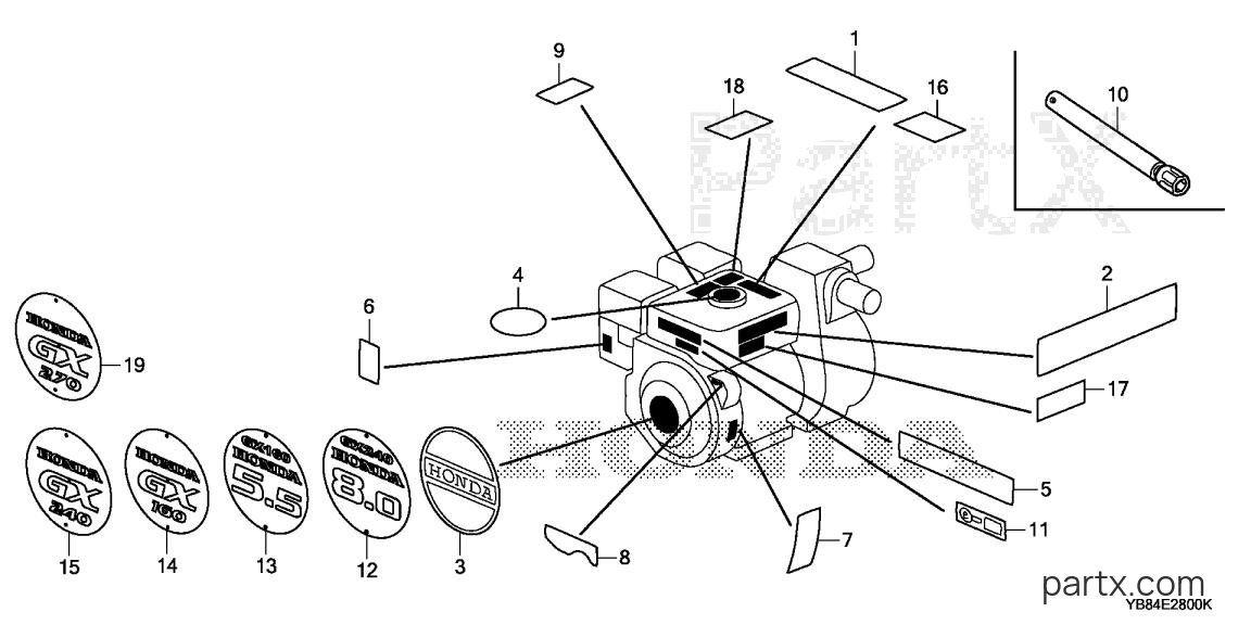 Honda WT30XK1 CR - LABEL - TOOL