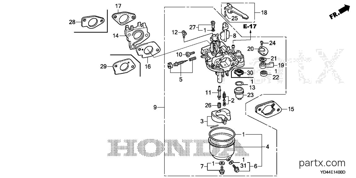 Honda WT40XK2 AC - CARBURETOR
