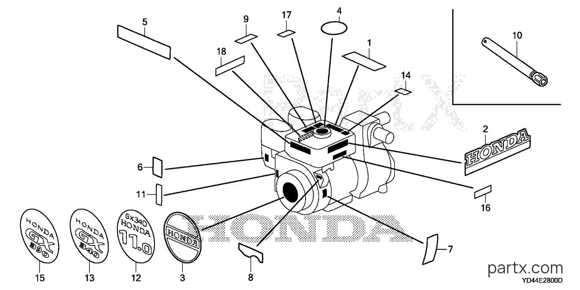 Honda WT40XK2 AC - LABEL - TOOL