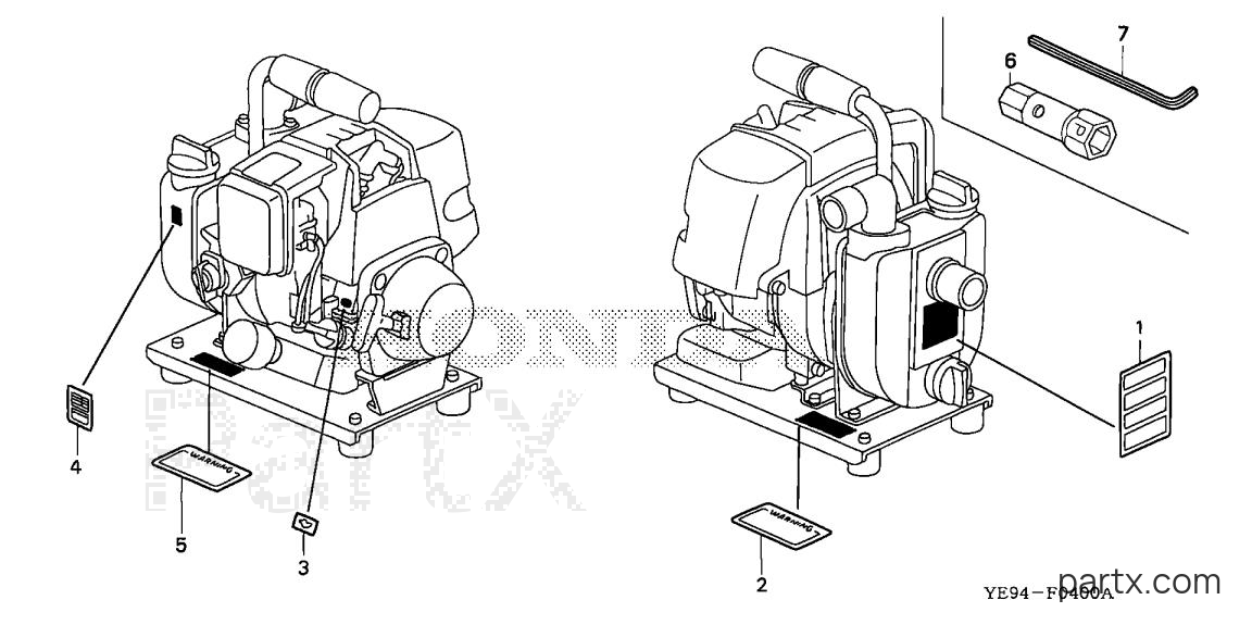 Honda WX10K1 A - LABELS (2)