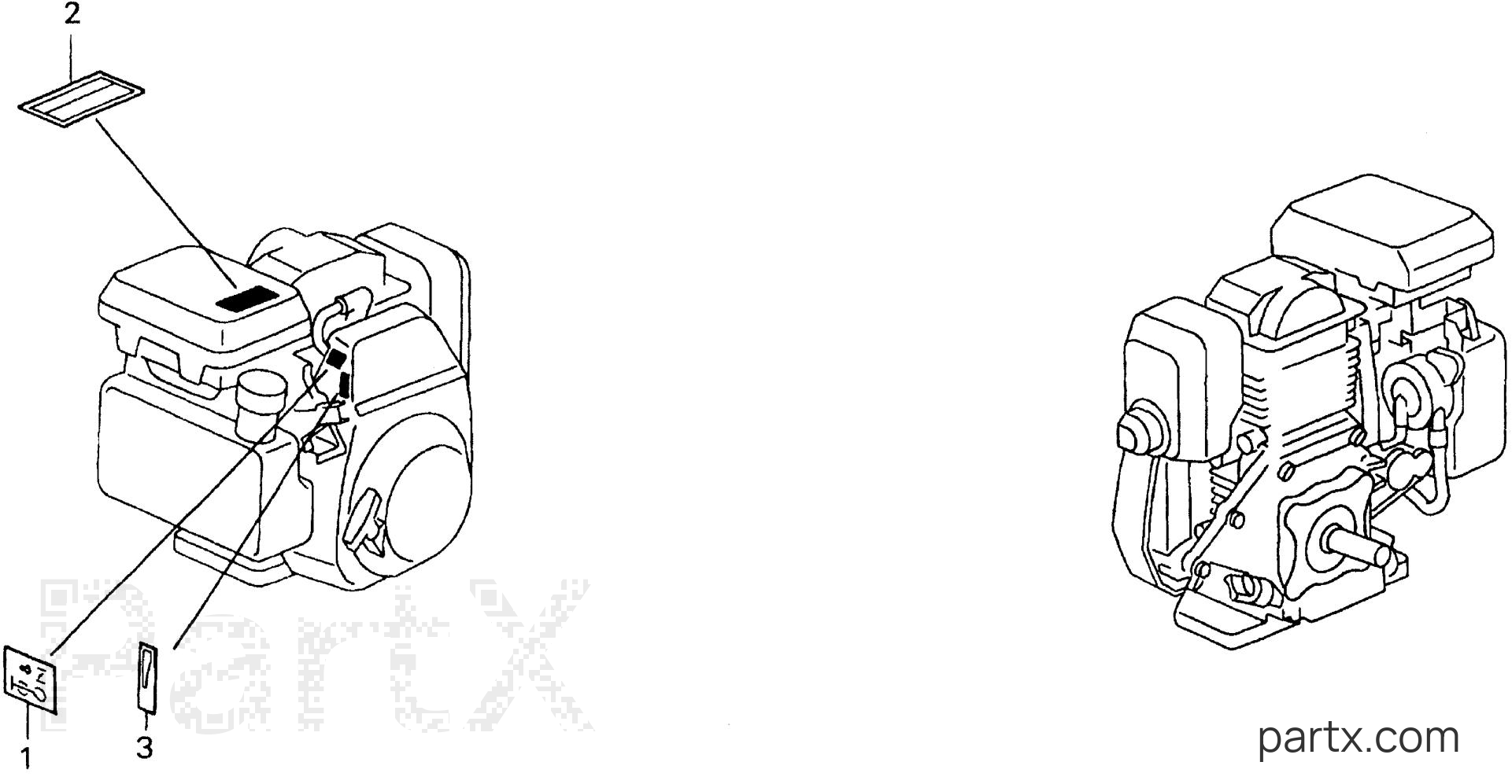 Honda WN20 AX1 - LABELS (ENGINE)