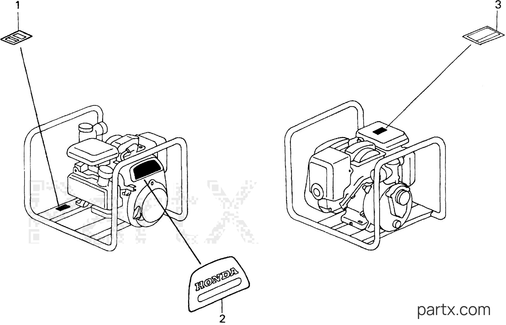 Honda WN20 AX1 - LABELS (FRAME)
