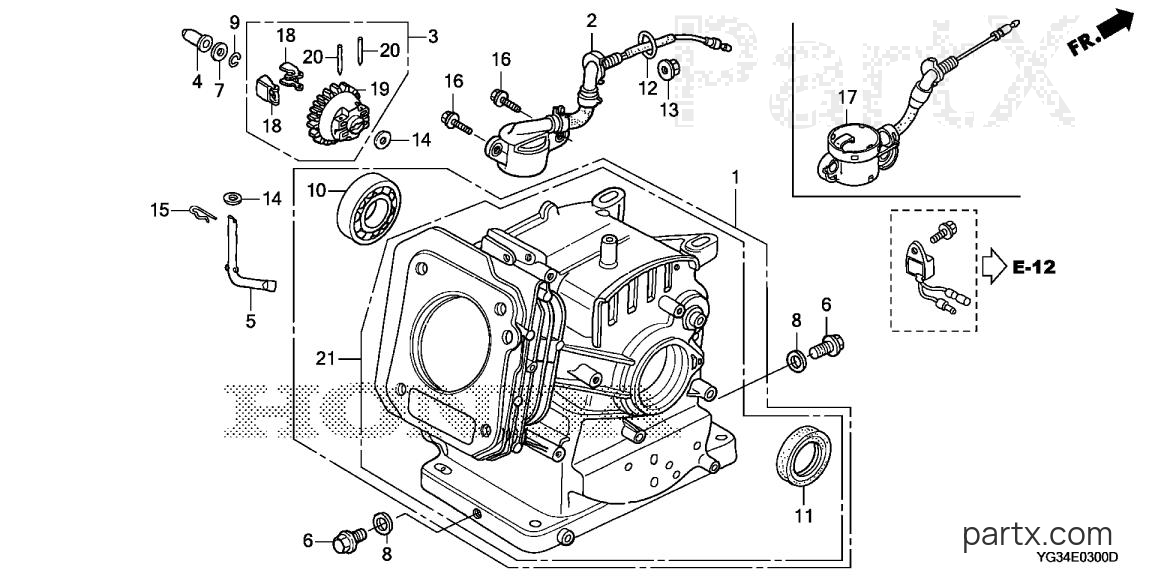 Honda WB30XT3 A - CYLINDER