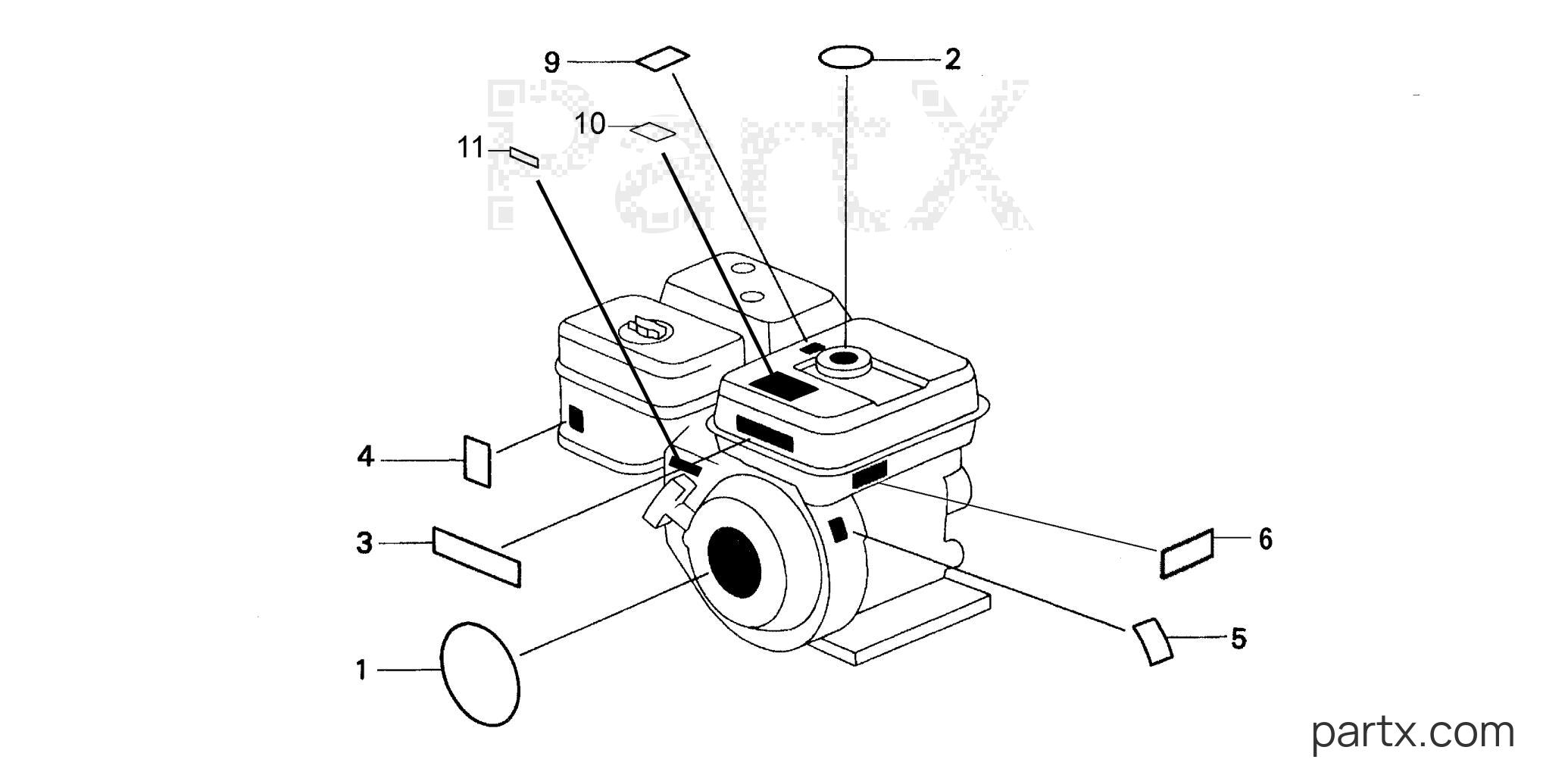 Honda WDP30X A - LABELS (ENGINE)