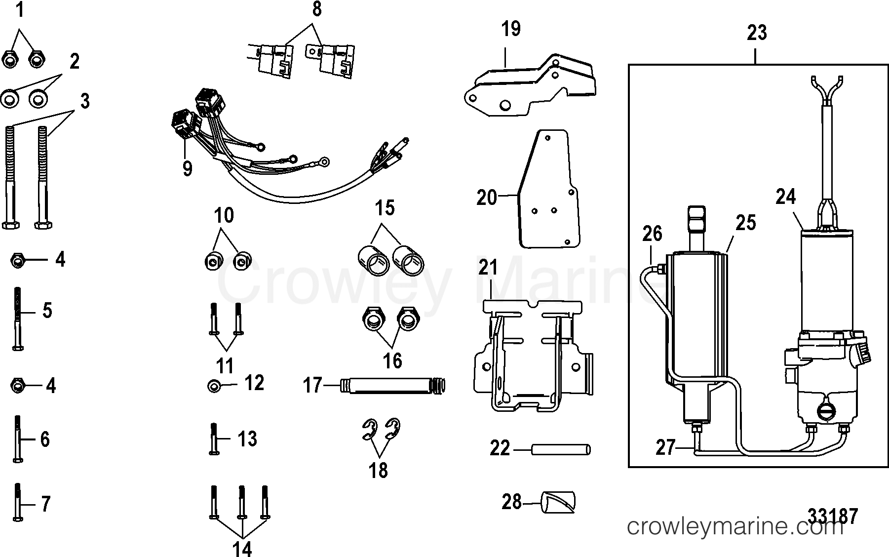 2006 Outboard 9.9 [ELH 4] - 7F10312ZA - POWER TRIM KIT, 850700A07