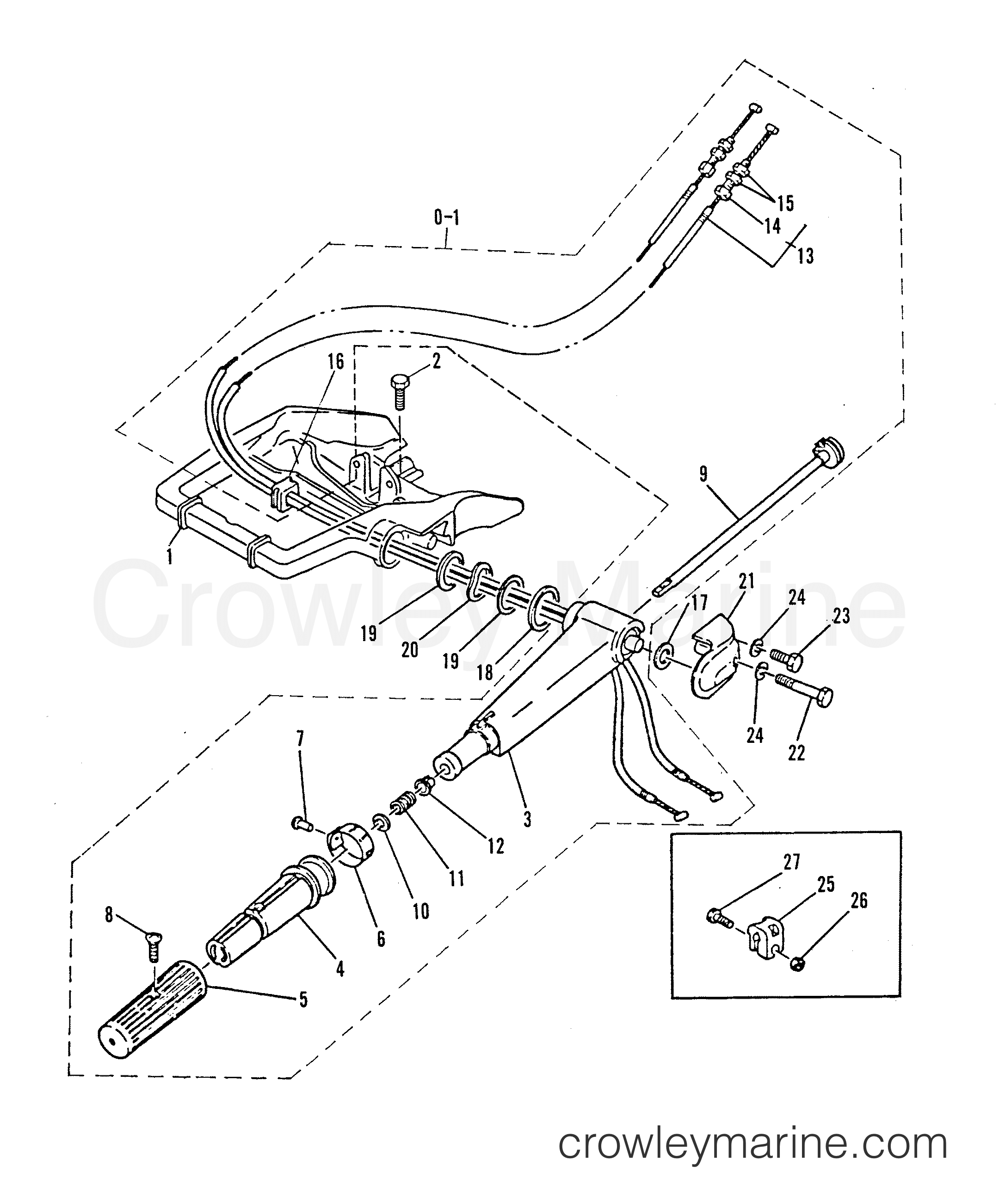 1980 Outboard 25 [EL] - 7025520 - STEERING HANDLE