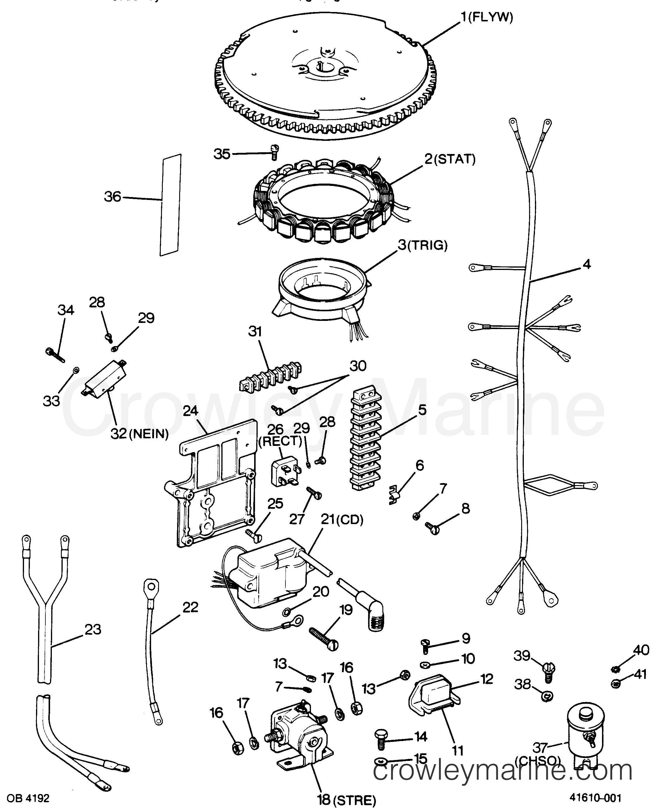 1988 Outboard 50 - 507Y8A [Force] - ALTERNATOR AND ELECTRICAL COMPONENTS