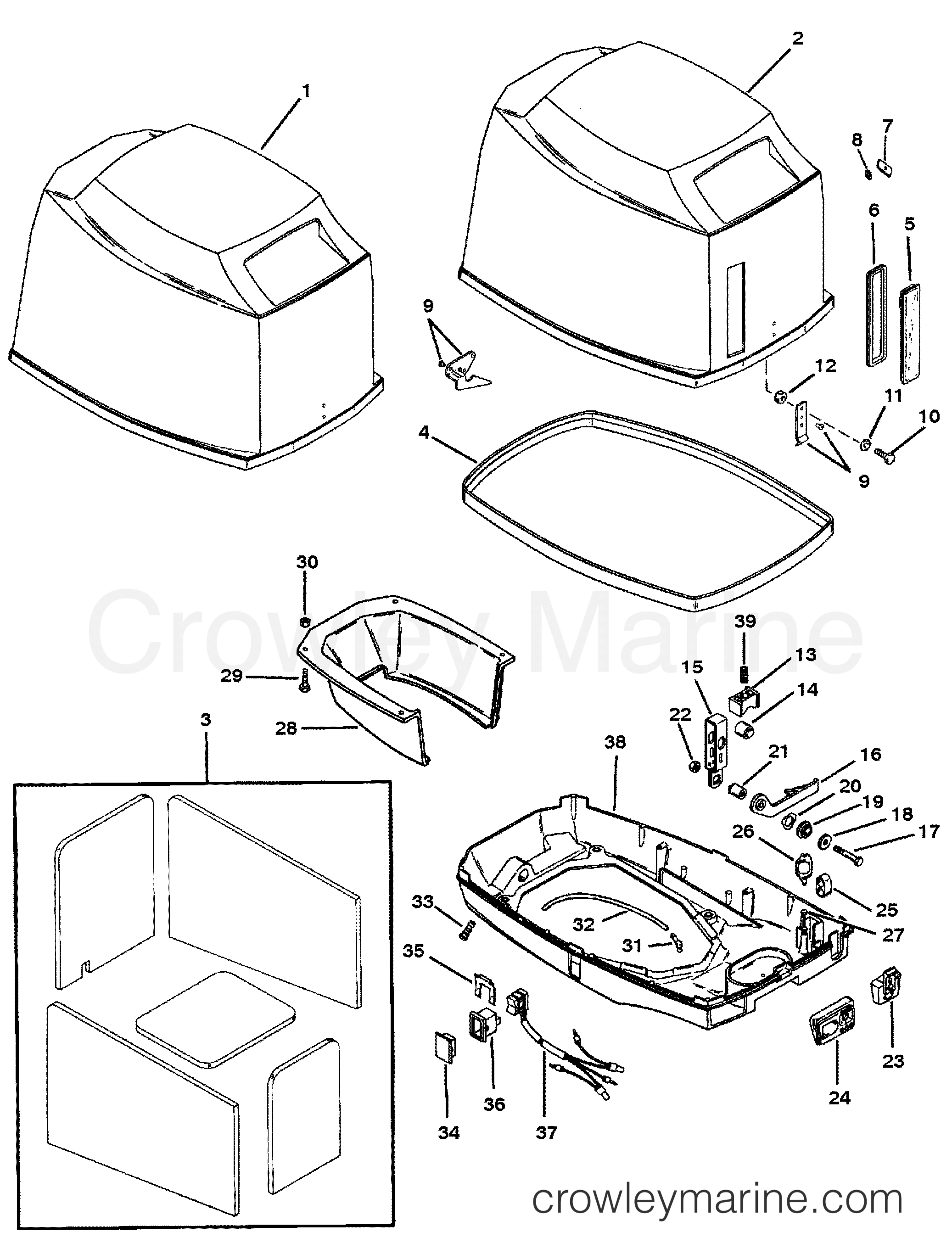 1994 Outboard 40 [EO] - 7040302CD - COWLING