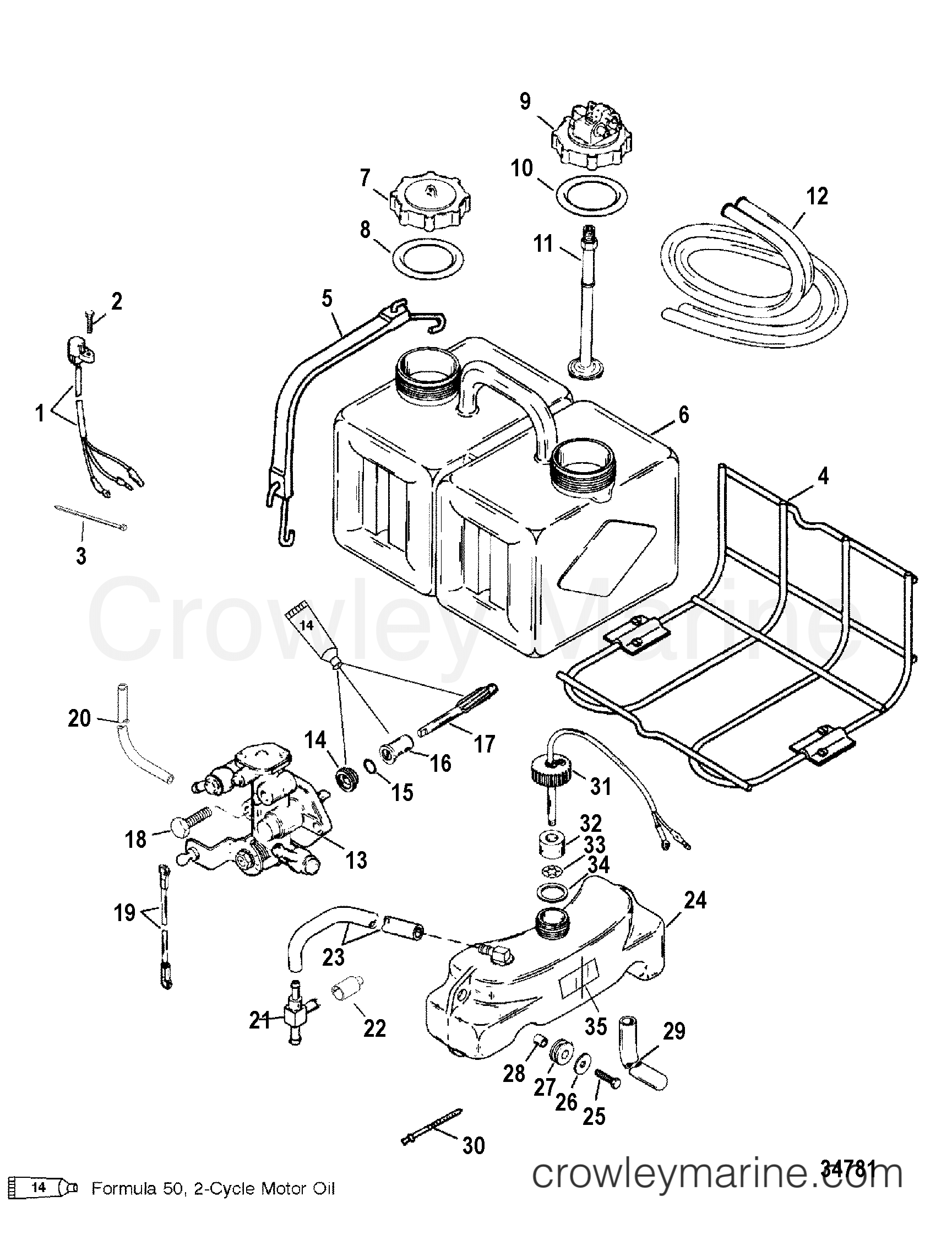 1999 Outboard 150EFI [L EFI] - 7150413HS - OIL INJECTION COMPONENTS