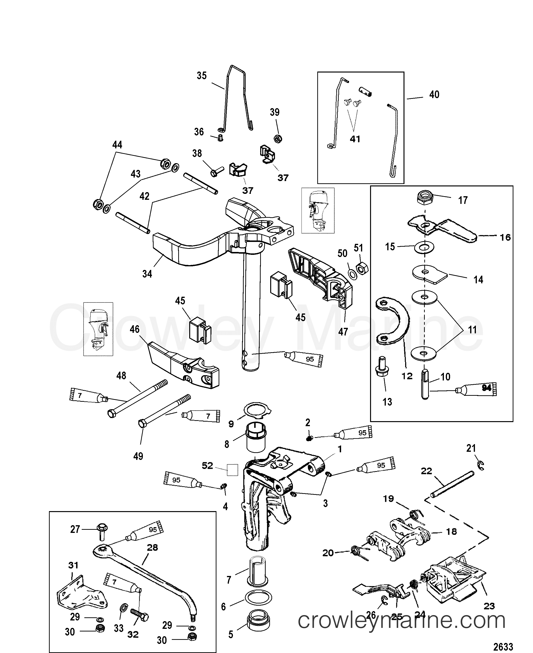 2005 Outboard 15 [EL/BF 4] - 7F15352TB - SWIVEL BRACKET