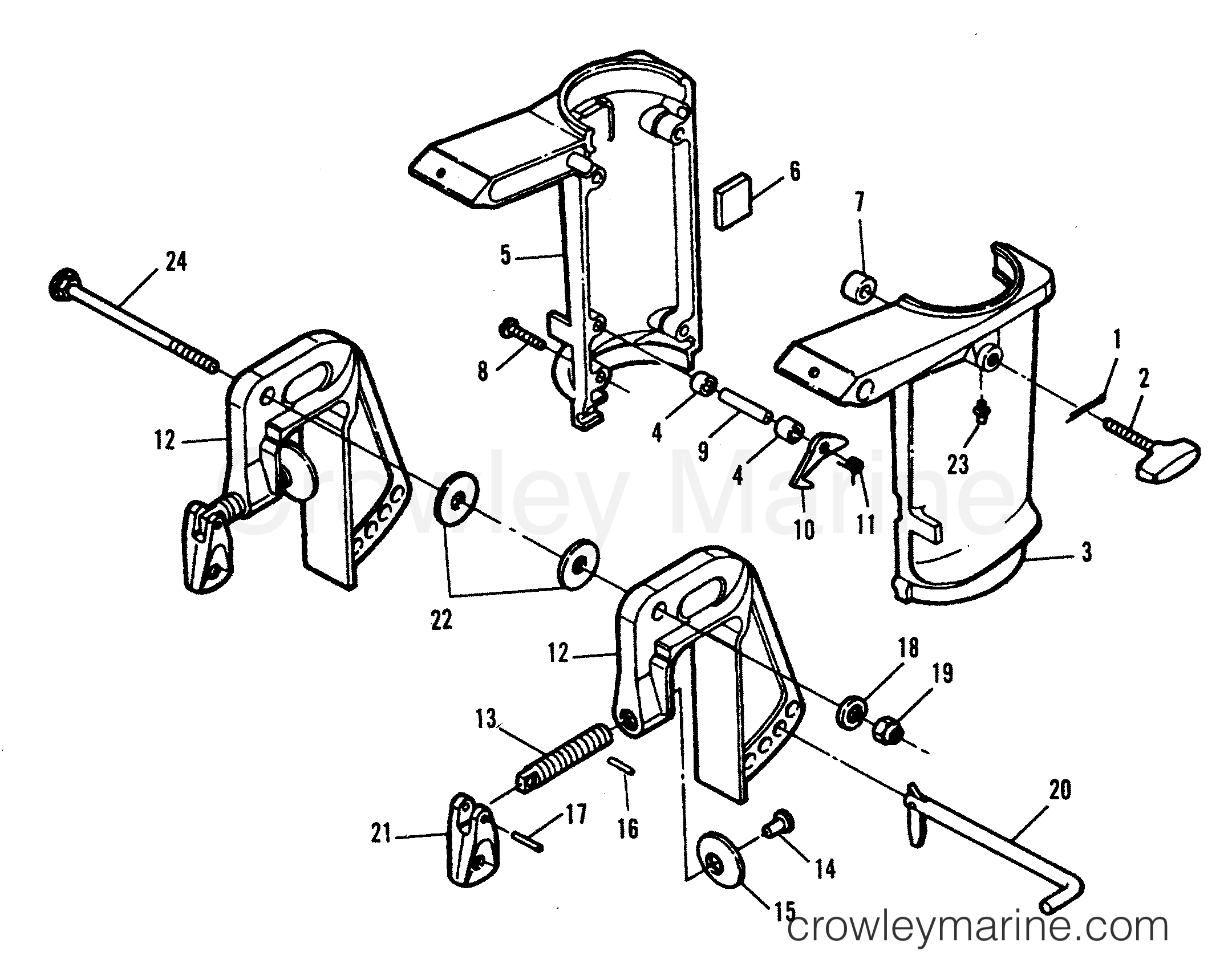 1995 Outboard 5 - H005201RM [MH] - SWIVEL BRACKET/CLAMP BRACKET (ALL MODELS)
