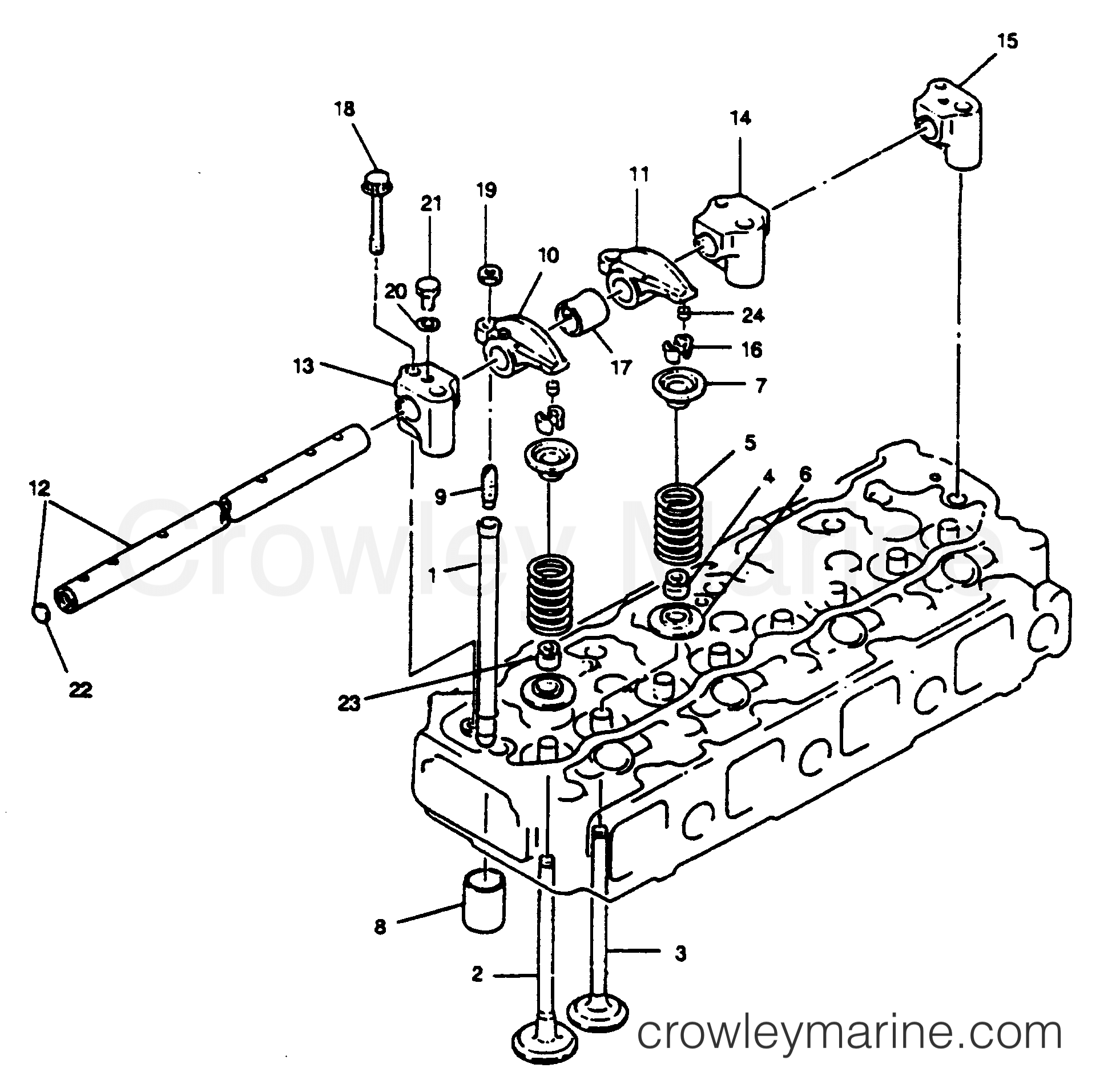 1995 Inboard Engine 4.0LD [STARBOARD] - 34022D9HS - VALVE SYSTEM