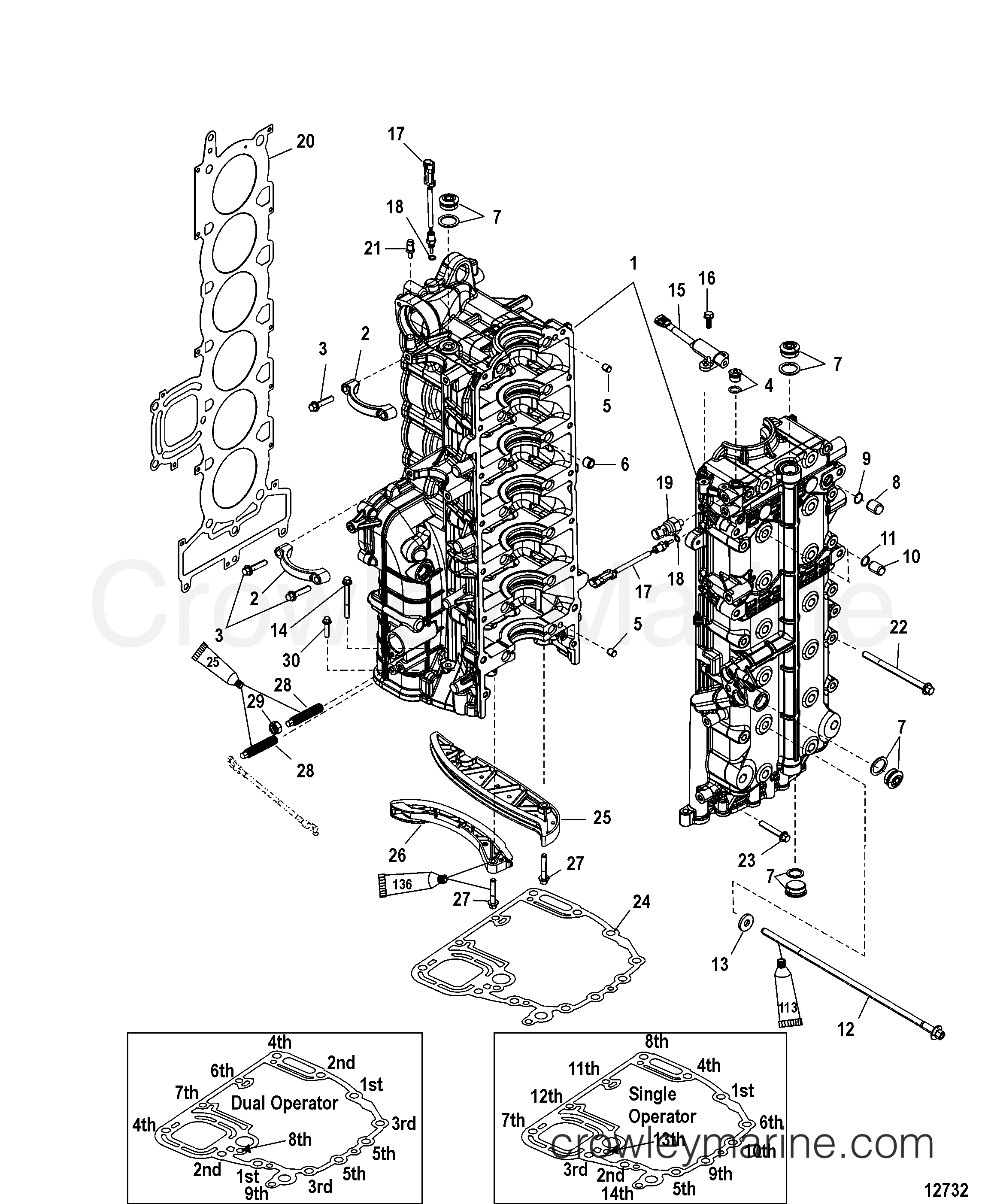 2006 Outboard 250 [L 4] - 7250V13ID - CYLINDER BLOCK