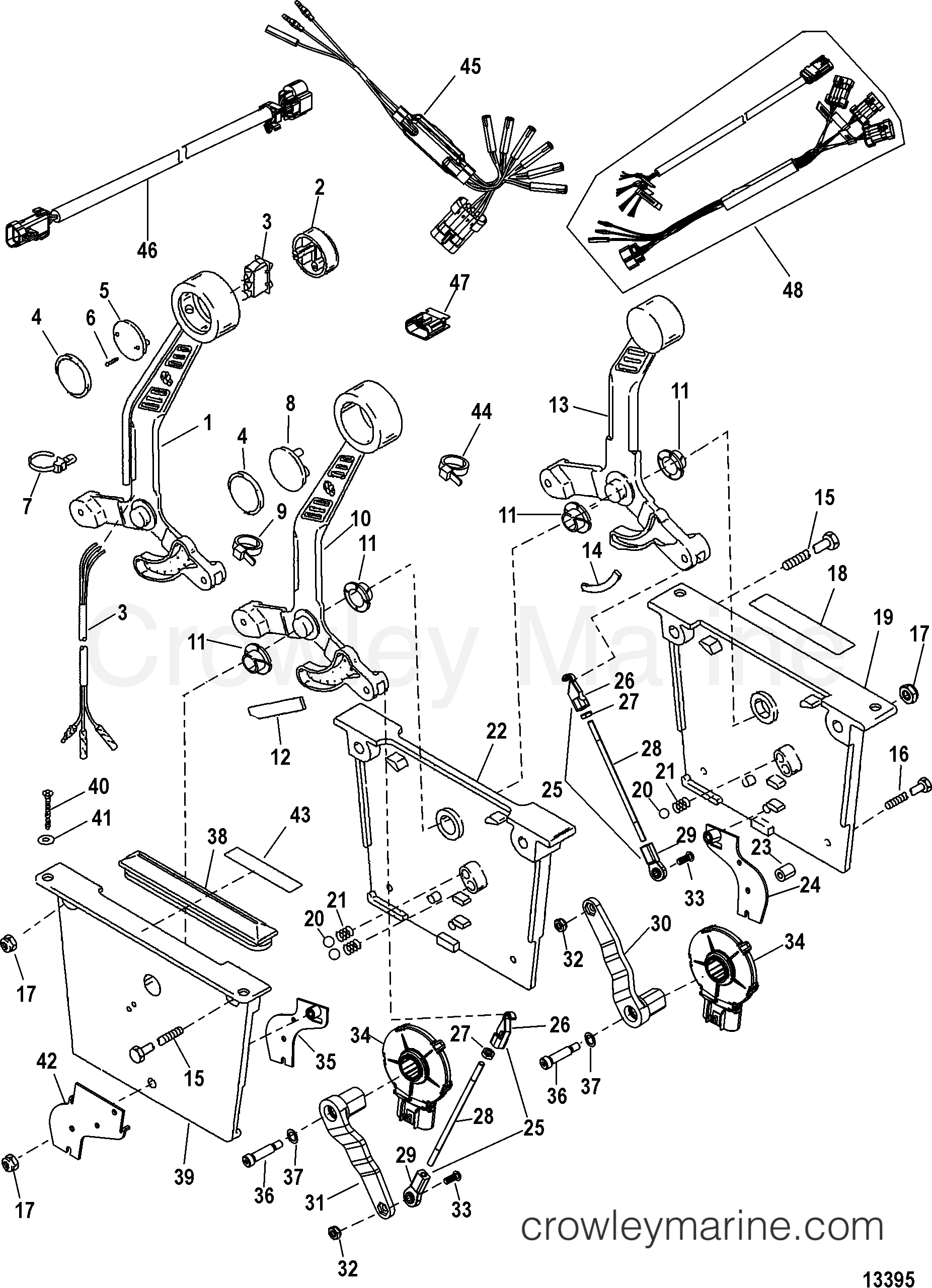 Various Years Rigging Remote Controls and Components - 1994 & Up - ZERO EFFORT CONTROL-DTS (4 LEVER)