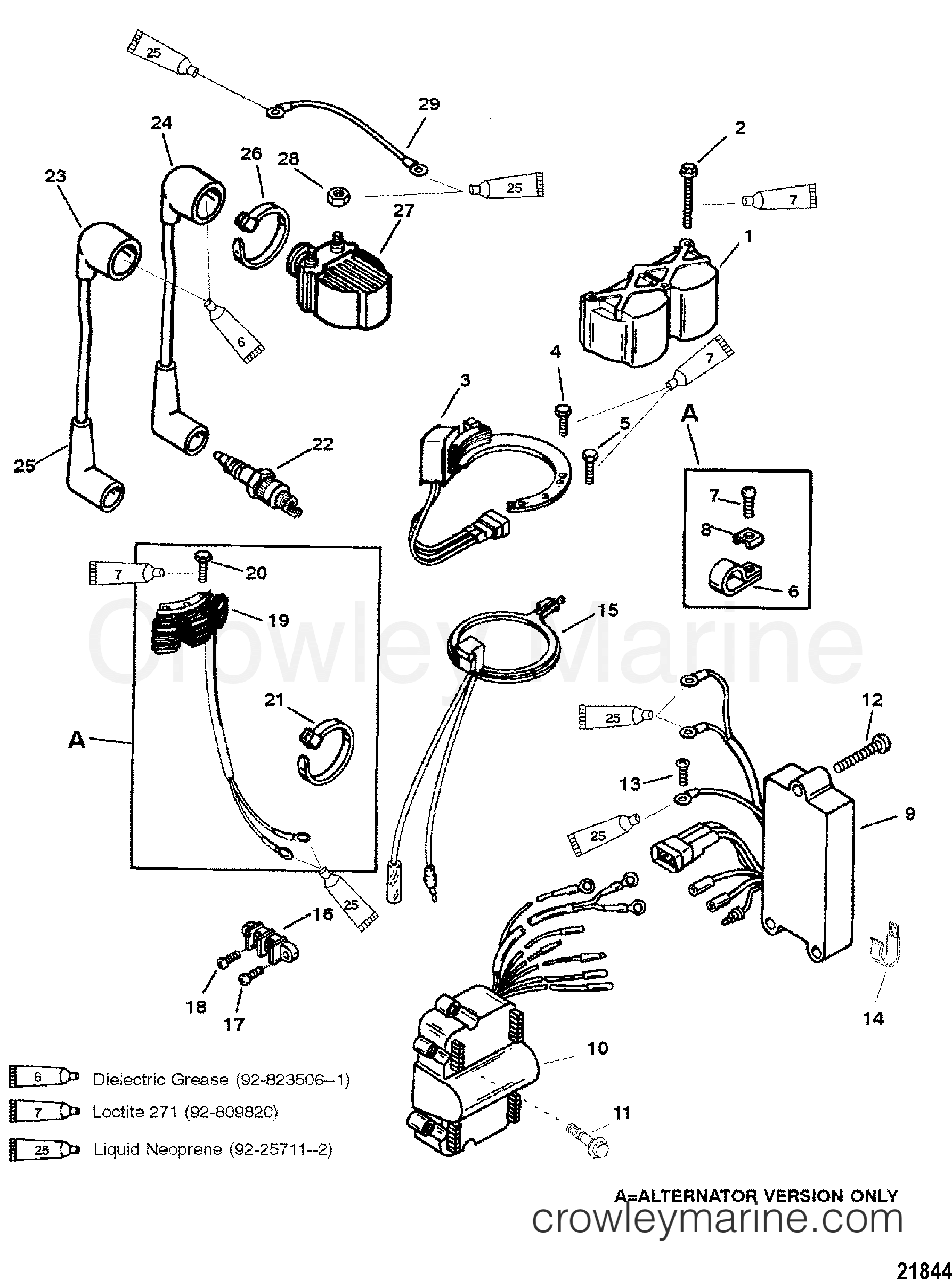 1995 Outboard 25 [EL] - 7025312DT - IGNITION/ELECTRICAL COMPONENTS