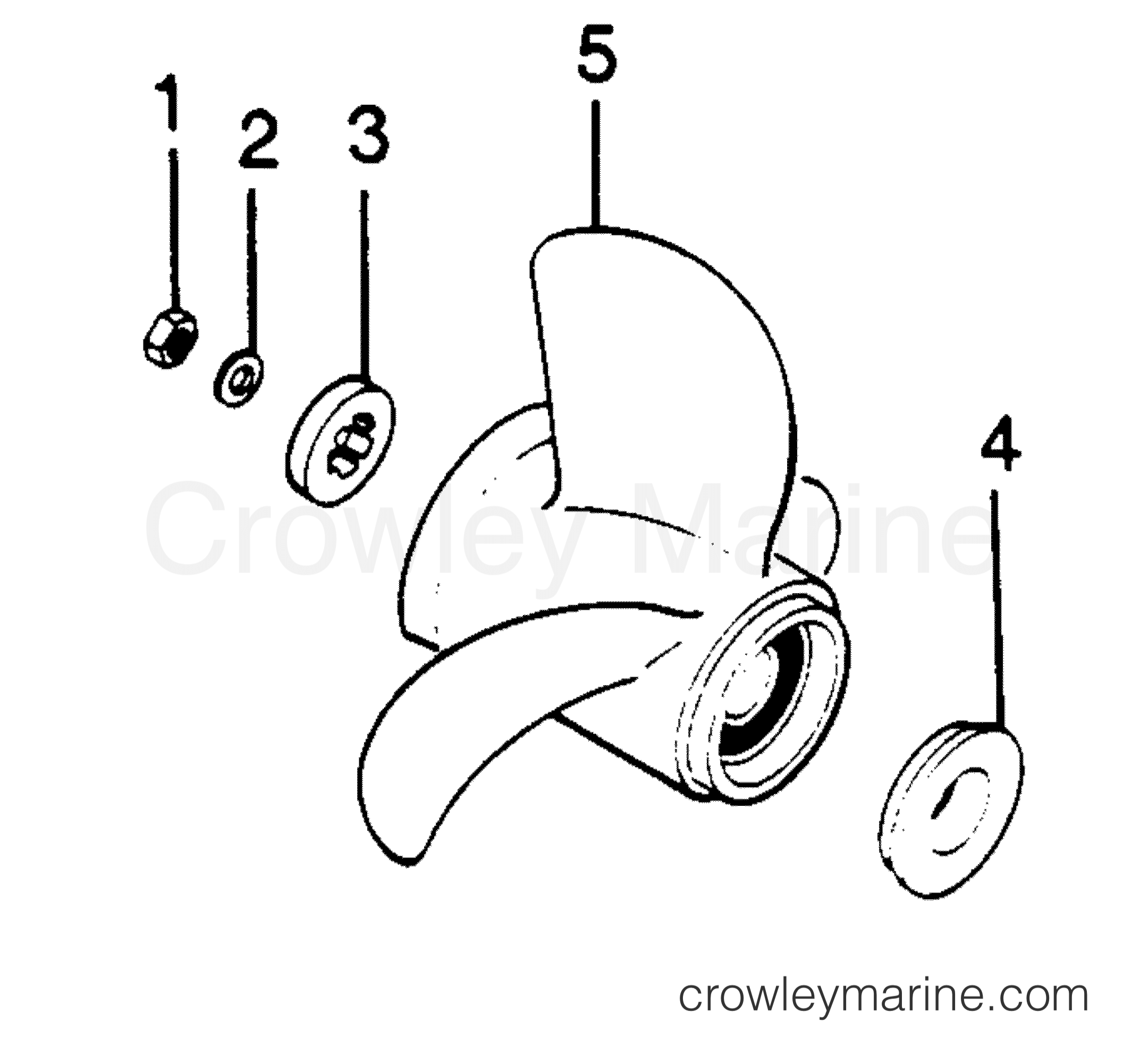 1988 Outboard 125 - 1258F8B [Force] - FLARED HUB PROPS