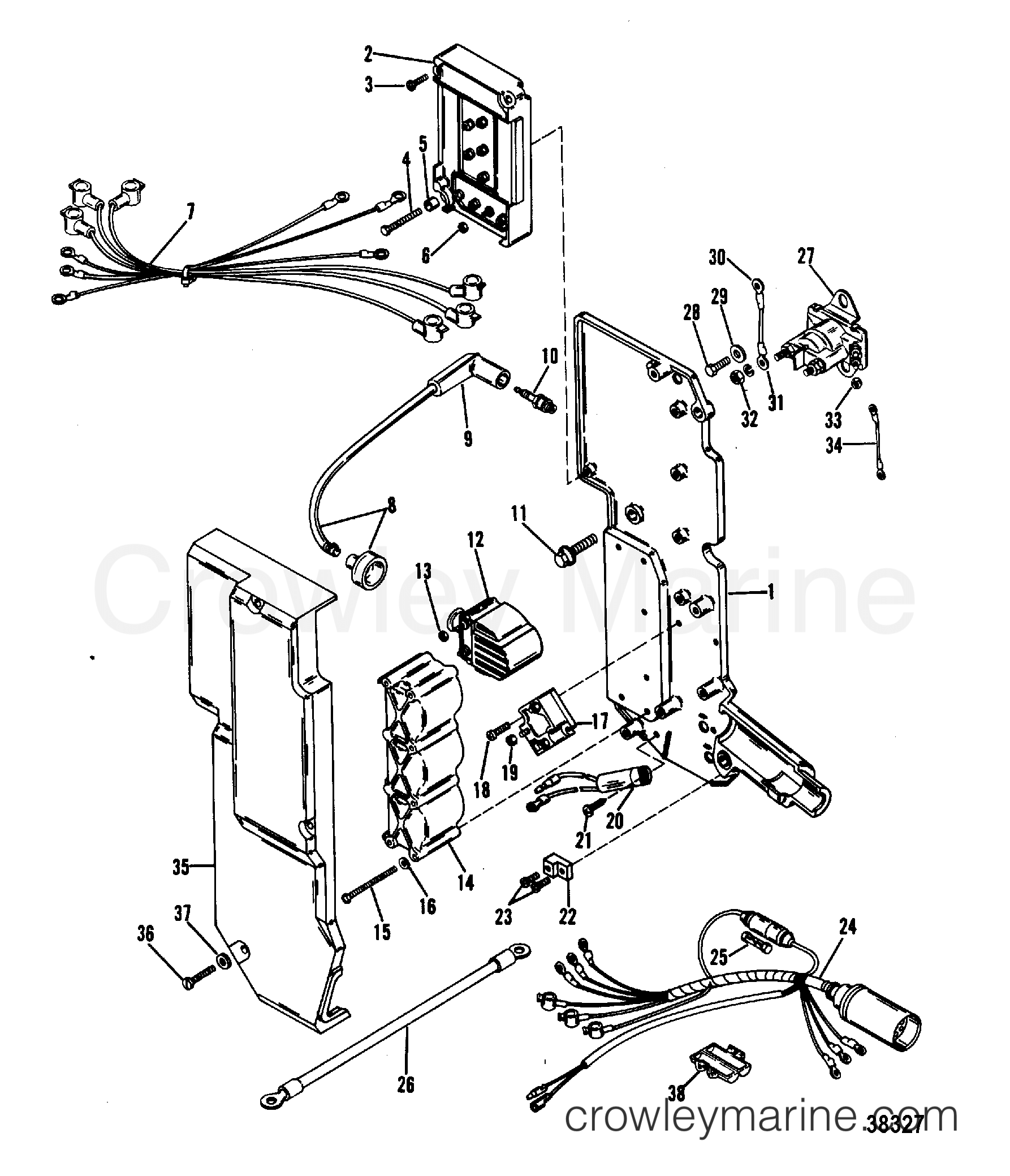 ELECTRICAL COMPONENTS - 1987 Mercury Outboard 90 [ELPTO ... mercury 45 hp wiring diagram 