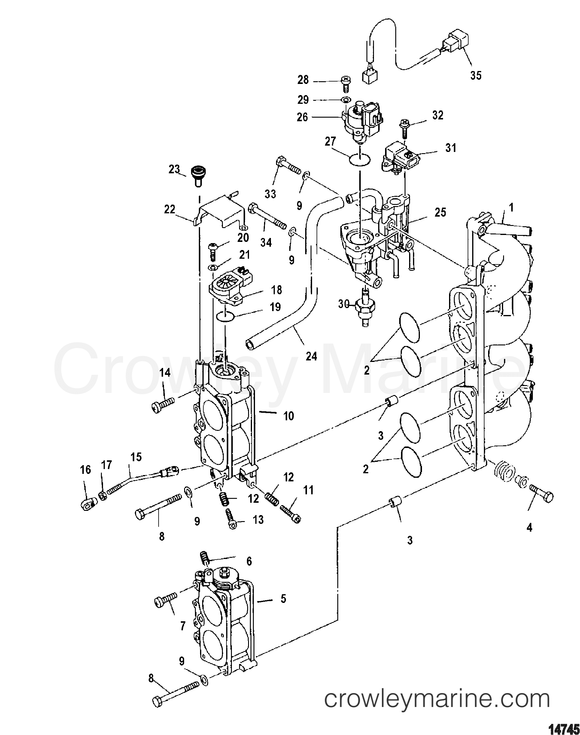 2002 Outboard 115EFI [EXLPT SW 4] - 7115F23LY - INTAKE
